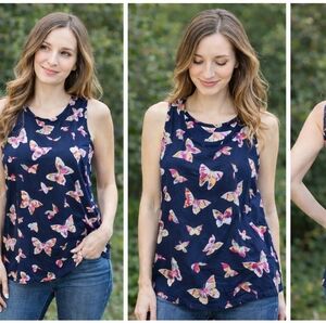 Navy Floral Women's Blouse